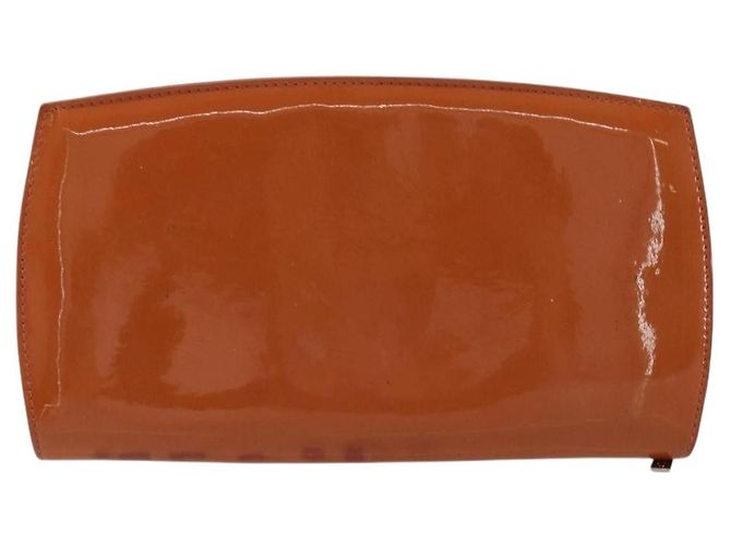 Portafoglio lungo con zip e logo CC Chanel in vernice Arancione - vista 3