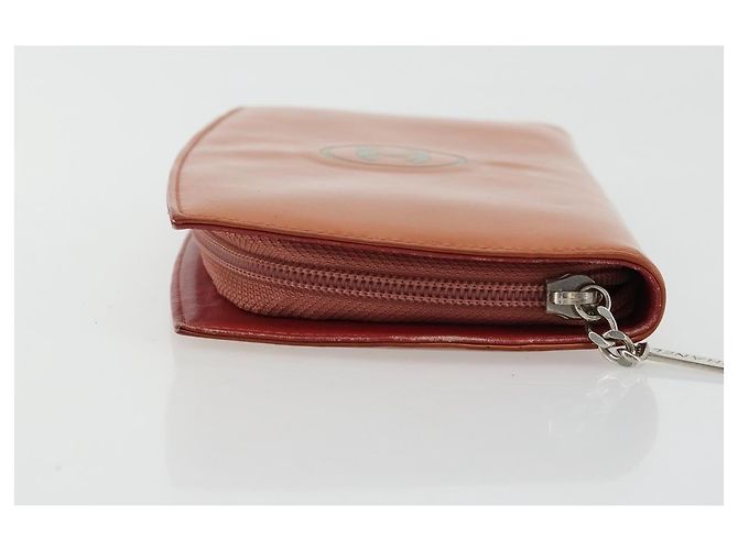 Portafoglio lungo con zip e logo CC Chanel in vernice Arancione - vista 5
