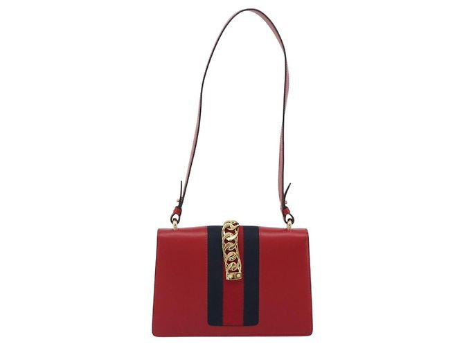 Gucci Sylvie Leather Small Rosso - vista 2