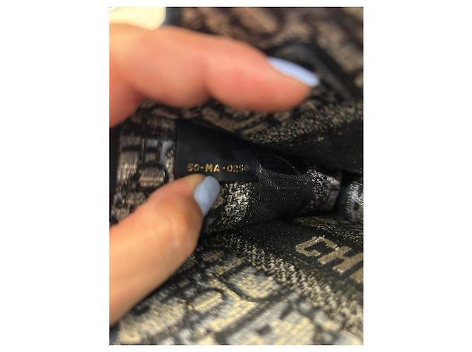 Mini borsa tote Dior Book Tote in jacquard Beige Blu scuro - vista 8