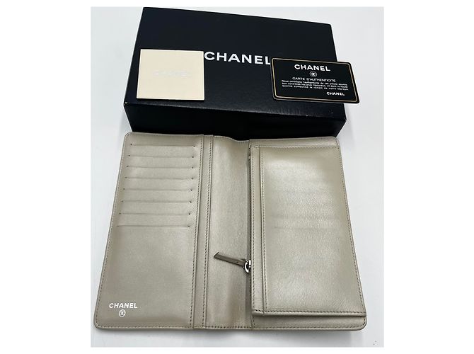 Chanel CC Leder Bifold-Brieftasche mittel Beige - Ansicht 5