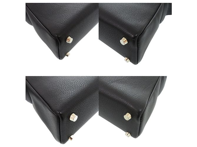 Hermès Borsa a tracolla Hermes in pelle di capra nera Nero - vista 3
