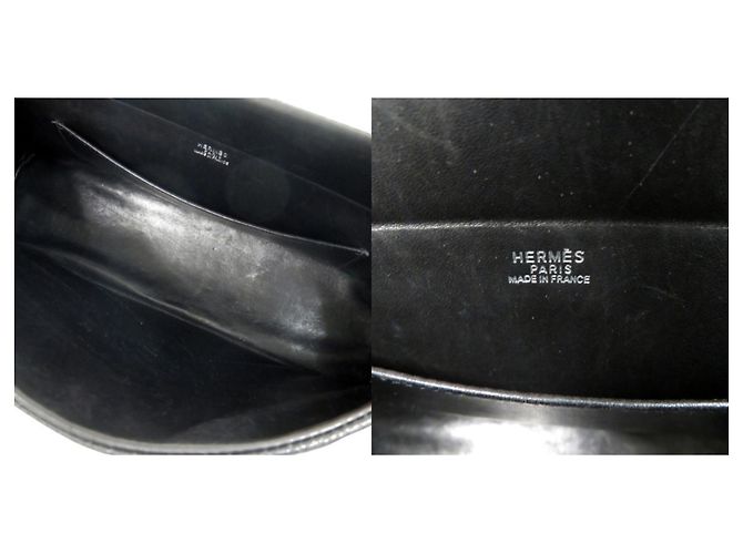 Hermès Borsa a tracolla Hermes in pelle di capra nera Nero - vista 8