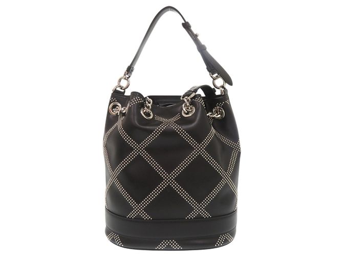 Borsa a secchiello Salvatore Ferragamo Vara Ribbon Studded Nero - vista 3