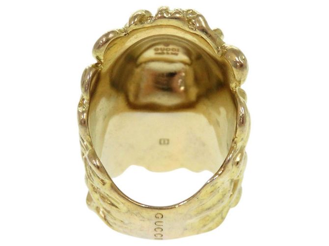 Gucci Lion Head Metal Stone Gold Ring Golden - Ansicht 4