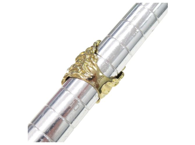 Gucci Lion Head Metal Stone Gold Ring Golden - Ansicht 7