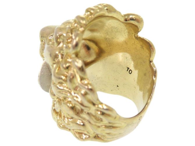 Gucci Lion Head Metal Stone Gold Ring Golden - Ansicht 8