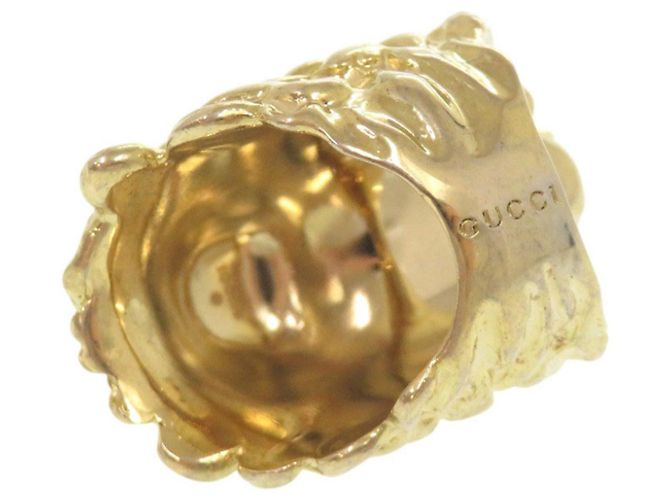 Gucci Lion Head Metal Stone Gold Ring Golden - Ansicht 9