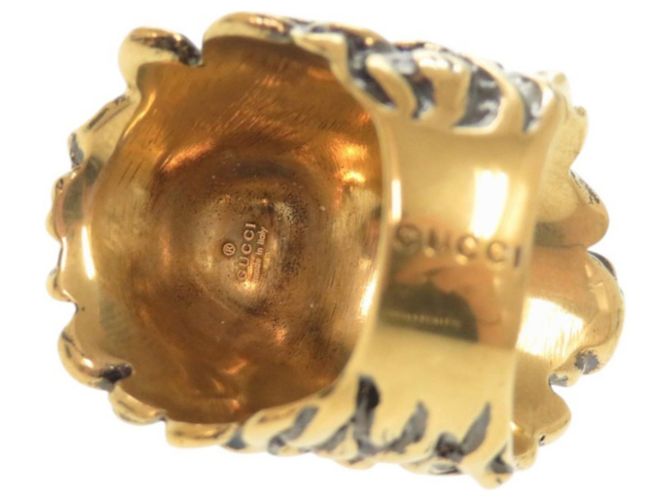 Gucci Lion Head Gold Band Ring Ring Golden - Ansicht 6