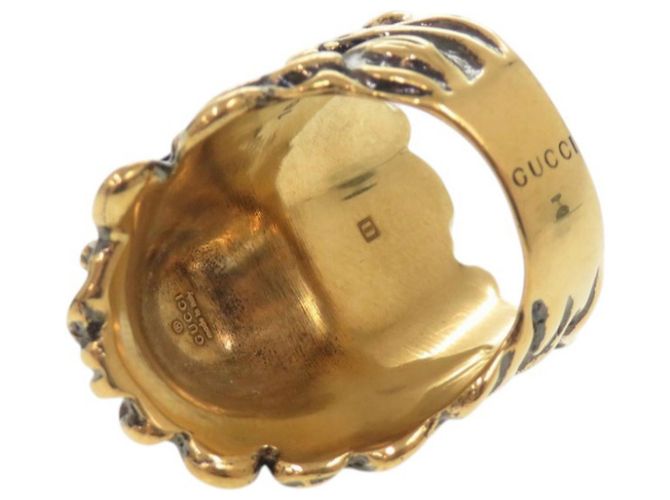 Gucci Lion Head Gold Band Ring Ring Golden - Ansicht 9
