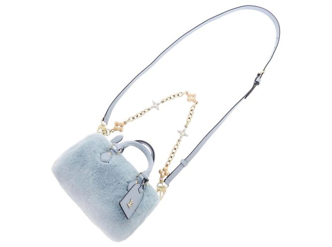 Borsa Louis Vuitton Nano Speedy Blu chiaro - vista 9