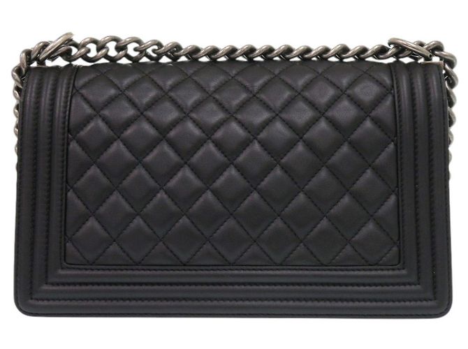 Borsa a tracolla Chanel Boy 25 in agnello Nero - vista 3