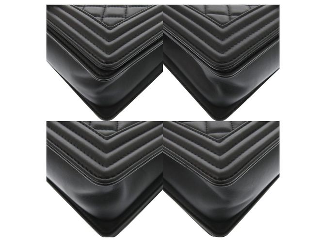 Borsa a tracolla Chanel Boy 25 in agnello Nero - vista 5