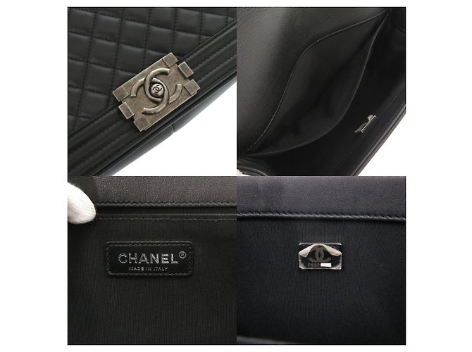 Borsa a tracolla Chanel Boy 25 in agnello Nero - vista 9