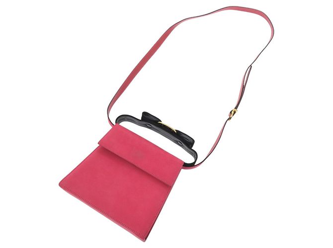Borsa in scamosciato Vara Ribbon Salvatore Ferragamo Rosa - vista 5