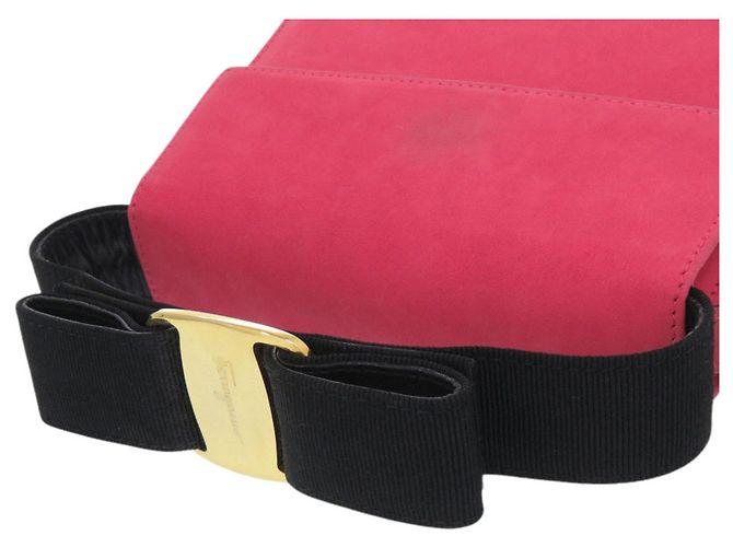 Borsa in scamosciato Vara Ribbon Salvatore Ferragamo Rosa - vista 7