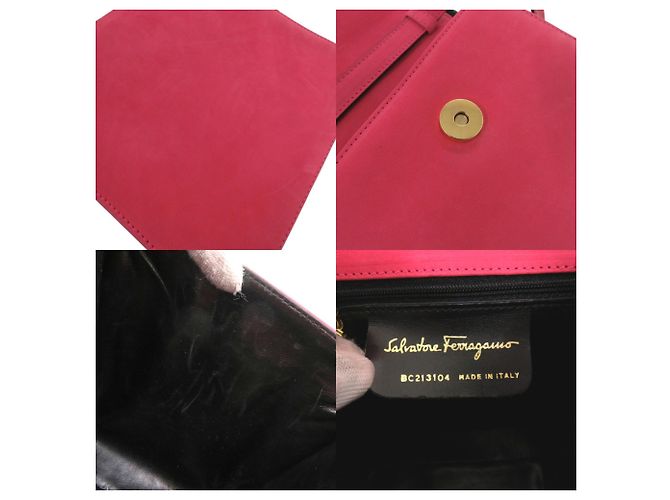 Borsa in scamosciato Vara Ribbon Salvatore Ferragamo Rosa - vista 8