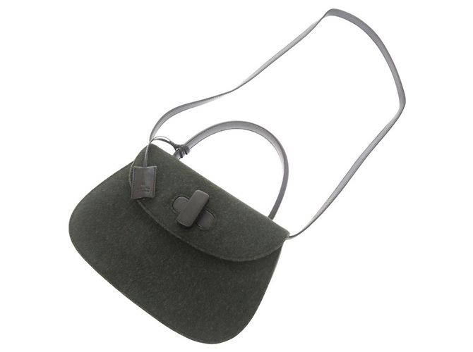 Gucci Vintage Turnlock Handtasche Schwarz Grün - Ansicht 5