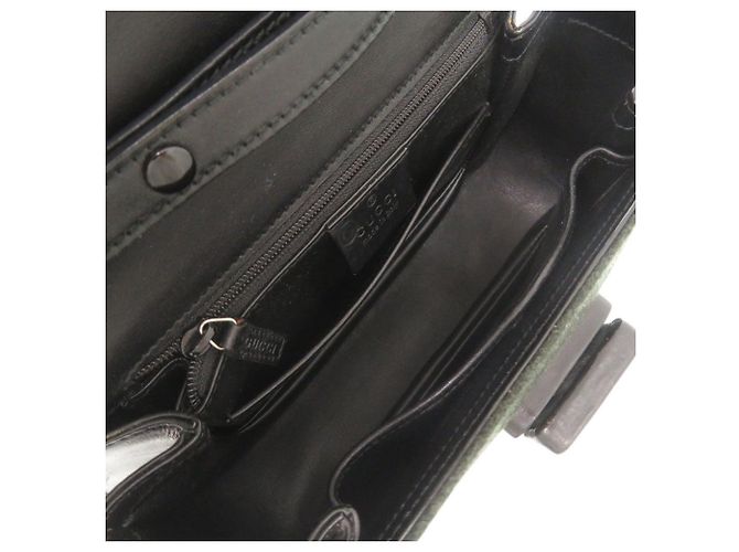 Gucci Vintage Turnlock Handtasche Schwarz Grün - Ansicht 6