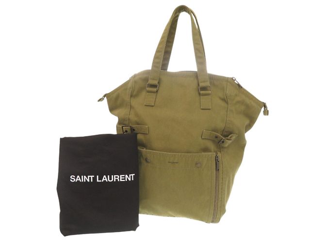 Yves Saint Laurent Khaki Canvas Tote Bag - Ansicht 2