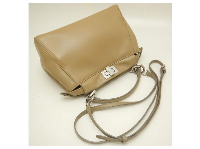Borsa Fendi Peekaboo Mini Beige - vista 4