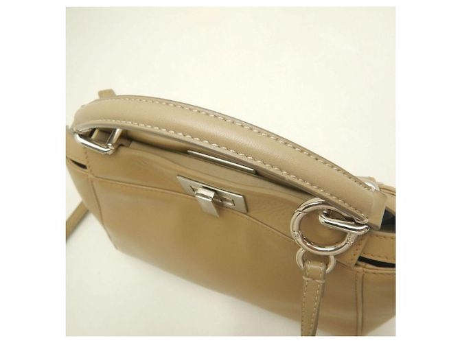 Borsa Fendi Peekaboo Mini Beige - vista 8