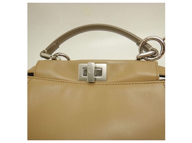 Borsa Fendi Peekaboo Mini Beige - vista 9