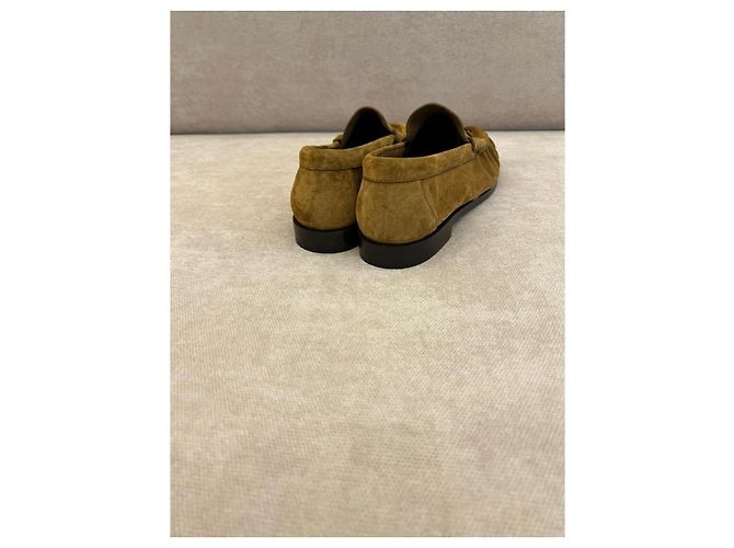 Saint Laurent Mocassini in scamosciato marrone - vista 3