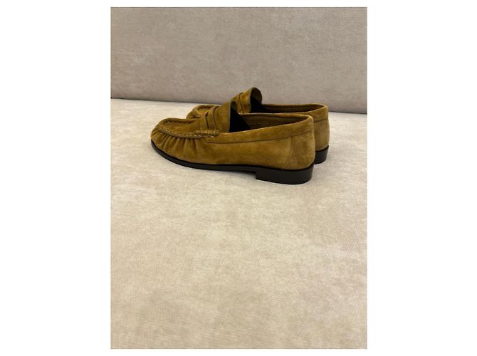 Saint Laurent Mocassini in scamosciato marrone - vista 4