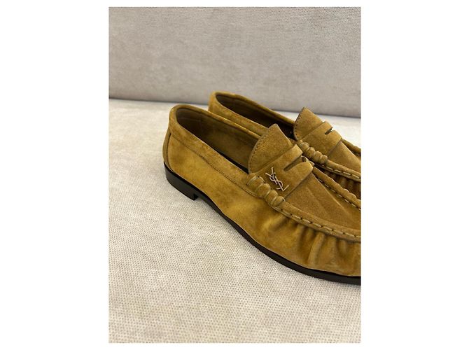 Saint Laurent Mocassini in scamosciato marrone - vista 5