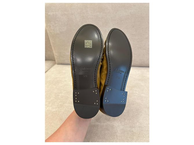 Saint Laurent Mocassini in scamosciato marrone - vista 6