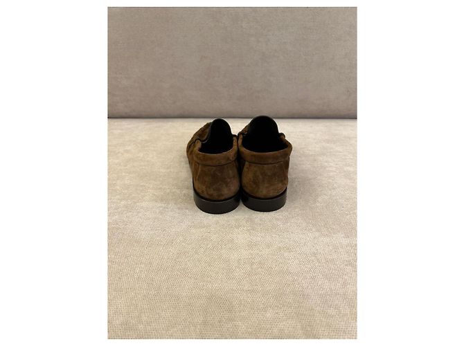 Saint Laurent Mocassini in scamosciato marrone - vista 2