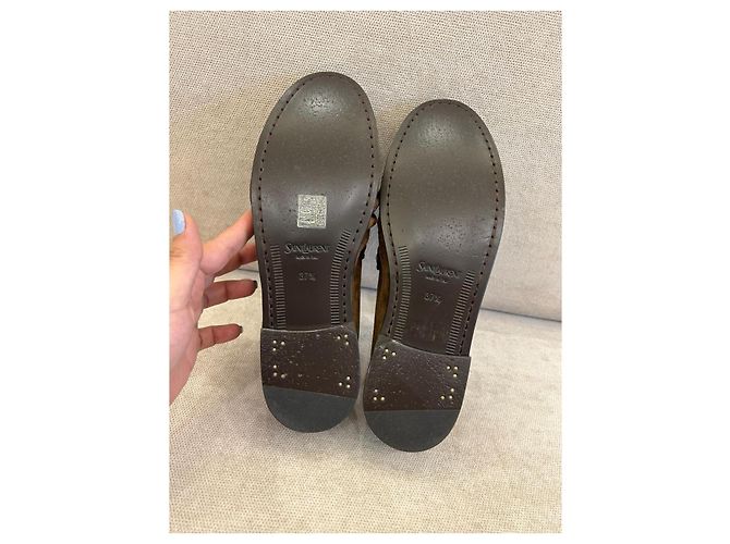Saint Laurent Mocassini in scamosciato marrone - vista 6