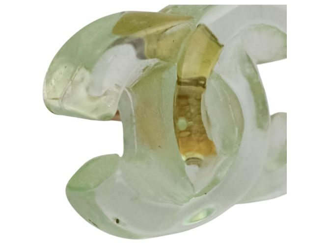 Pendientes Chanel Coco Mark Turnlock de Plástico Verde - vista 10