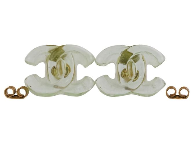 Pendientes Chanel Coco Mark Turnlock de Plástico Verde - vista 2