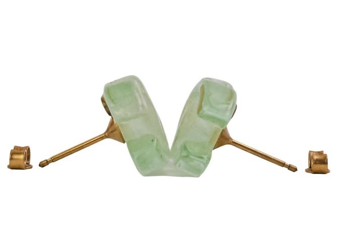 Pendientes Chanel Coco Mark Turnlock de Plástico Verde - vista 4