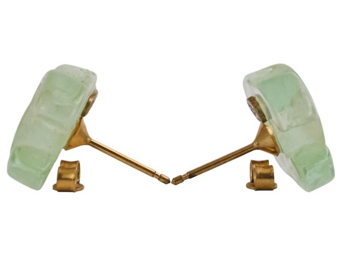 Pendientes Chanel Coco Mark Turnlock de Plástico Verde - vista 5