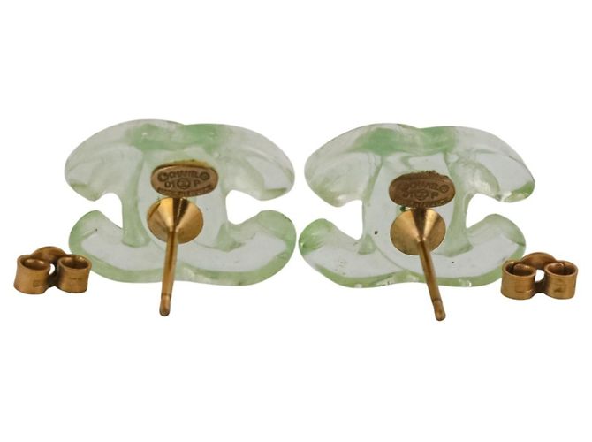 Pendientes Chanel Coco Mark Turnlock de Plástico Verde - vista 6