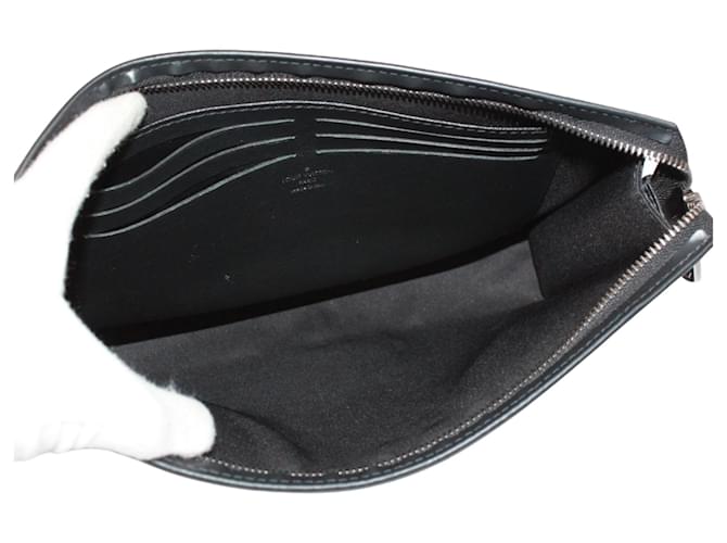 Louis Vuitton Monogram Eclipse Pochette Voyage Marrone Nero - vista 7