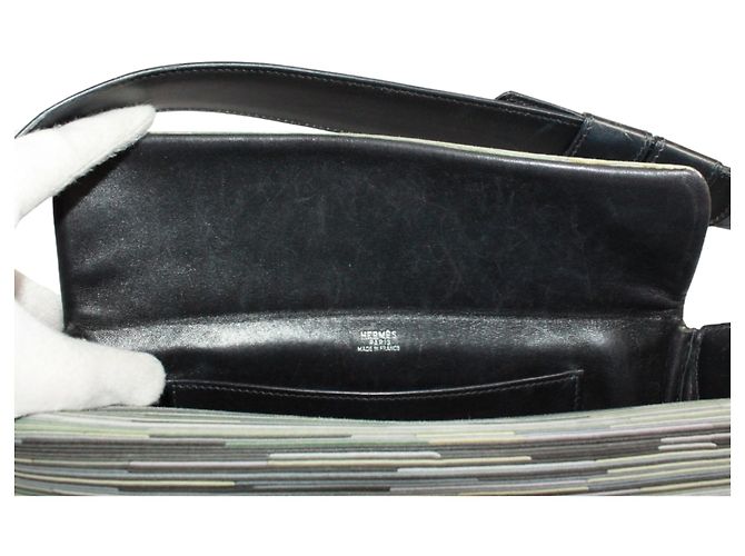 Hermès Borsa a Spalla Hermes Galonne Nero Verde - vista 10