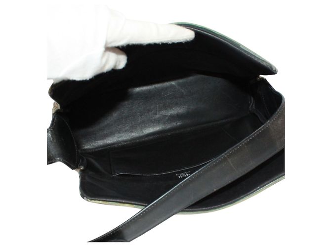 Hermès Borsa a Spalla Hermes Galonne Nero Verde - vista 7