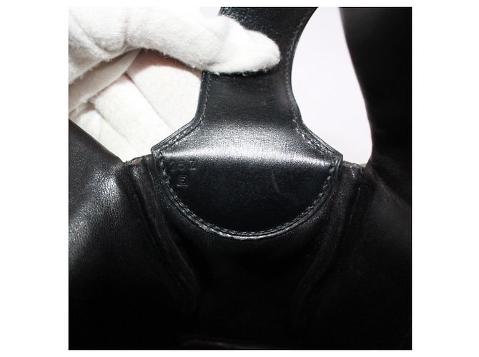 Hermès Borsa a Spalla Hermes Galonne Nero Verde - vista 9