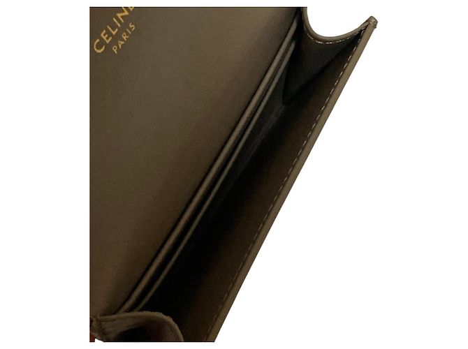 Céline Tarjetero y cartera compacta Celine Triomphe Flap Gris - vista 4