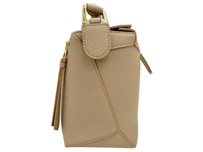 Borsa a mano Loewe Puzzle Edge Small in pelle di vitello Sand Sabbia - vista 3