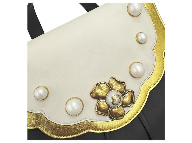 Zaino GUCCI GG Pearl Tricolor Nero Bianco D'oro - Ansicht 12