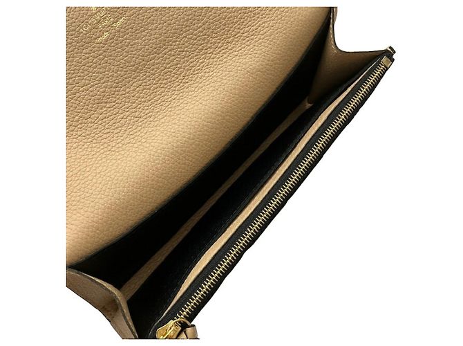 Cartera Louis Vuitton Portefeuille Emilie Monogram Empreinte Negro Beige - vista 10