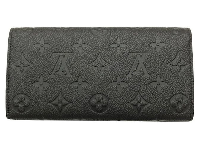 Cartera Louis Vuitton Portefeuille Emilie Monogram Empreinte Negro Beige - vista 2