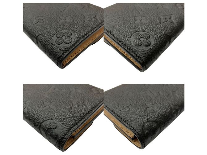 Cartera Louis Vuitton Portefeuille Emilie Monogram Empreinte Negro Beige - vista 4
