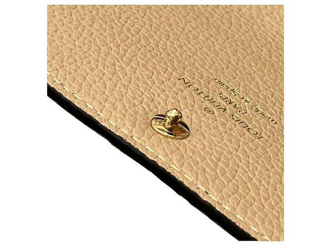 Cartera Louis Vuitton Portefeuille Emilie Monogram Empreinte Negro Beige - vista 7