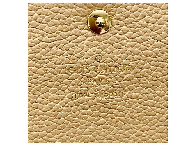 Cartera Louis Vuitton Portefeuille Emilie Monogram Empreinte Negro Beige - vista 8